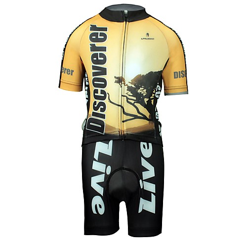 

ILPALADINO Boys' Girls' Short Sleeve Cycling Jersey with Shorts - Kid's Black / Yellow Bike Clothing Suit Breathable Quick Dry Sweat-wicking Sports Lycra Fashion Mountain Bike MTB Road Bike Cycling