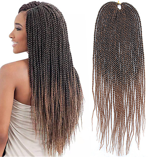 

Twist Braids Crochet Hair Braids Straight Box Braids Dark Brown Gray 100% kanekalon hair 22 inch Braiding Hair 30 roots / pack / The hair length in the picture is 22 inch.