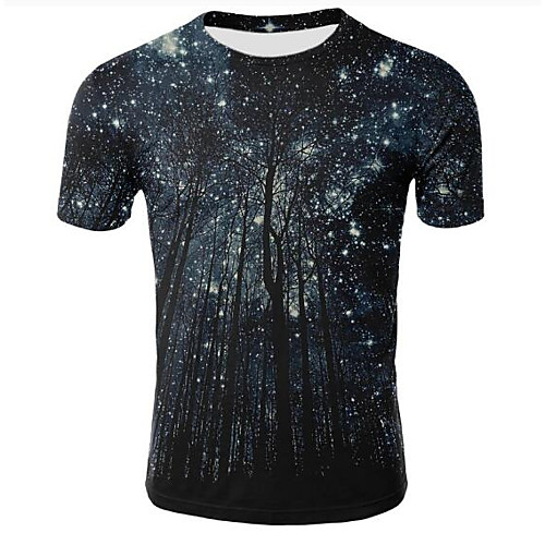 

Men's T shirt Galaxy Graphic 3D Plus Size Print Tops Black
