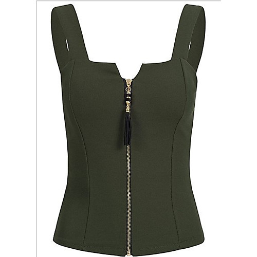 

Women's Plus Size Solid Colored Slim Tank Top Strap White / Black / Blue / Red / Blushing Pink / Army Green