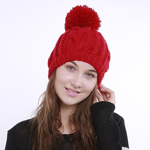 

Unisex Active Basic Cute Acrylic Floppy Hat-Solid Colored Fall Winter Wine Yellow Fuchsia