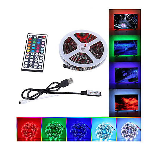 

2x50cm 2x100cm USB LED Strip Lights RGB Tiktok Lights 5050 SMD 10mm Fairy Strip Light TV Back Lighting Kit 44key Remote Control 5V