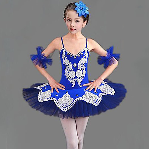 

Kids' Dancewear Ballet Dress Split Joint Crystals / Rhinestones Girls' Training Performance Sleeveless Mesh Polyester