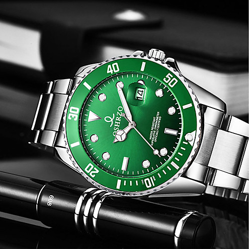 

Men's Dress Watch Quartz Stainless Steel Silver 30 m Water Resistant / Waterproof Calendar / date / day Creative Analog Luxury Fashion - Black Green Blue