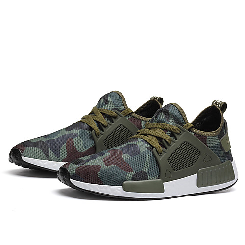 

Men's Summer Sporty / Casual Athletic Daily Trainers / Athletic Shoes Running Shoes / Walking Shoes Mesh Breathable Army Green / Gray