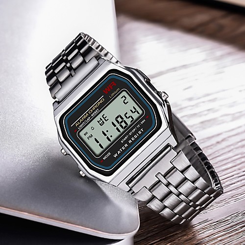 

Men's Sport Watch Digital Silver Casual Watch Digital Casual - Silver / Stainless Steel