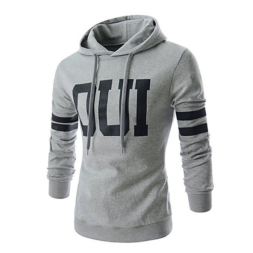 

Men's Hoodie Letter Hooded Loose White Black Gray M L XL XXL XXXL