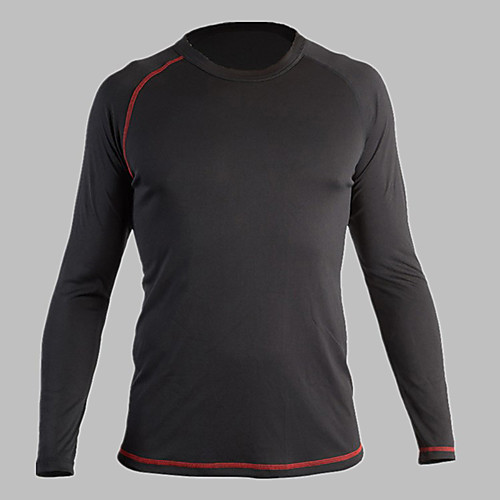 

Men's Cycling Base Layer Long Sleeve Compression Base layer T Shirt Top Lightweight Breathable Quick Dry Soft Sweat-wicking Black Fleece Polyester Winter Road Bike Mountain Bike MTB Running High