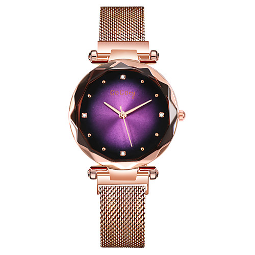 

Women's Dress Watch Wrist Watch Gold Watch Quartz Stainless Steel Black / Rose Gold Creative Marble Analog Luxury Elegant - Fuchsia Blue Dark Green One Year Battery Life