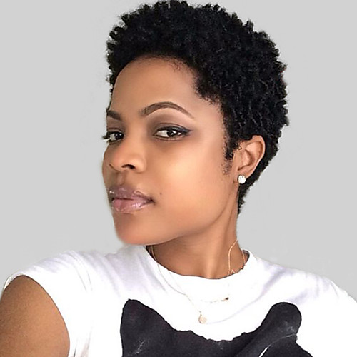 Human Hair Wig Short Wavy Natural Wave Pixie Cut Short Hairstyles 2019 Berry Natural Wave Short Natural Black African American Wig For Black Women