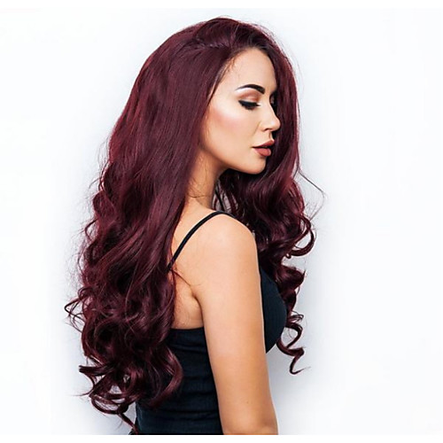 

Synthetic Wig Curly Middle Part Wig Burgundy Very Long Dark Red Synthetic Hair 34 inch Women's Women Burgundy