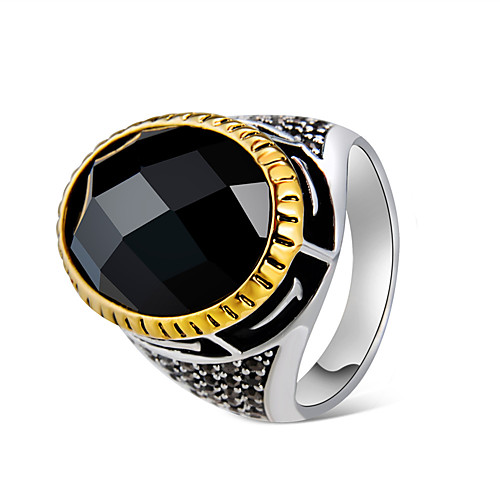 

Men's Couple's Statement Ring Ring Signet Ring Crystal 1pc Black Copper Silver Plated Gold Plated Artistic Unique Design Trendy Party Carnival Jewelry Classic Magic Cool