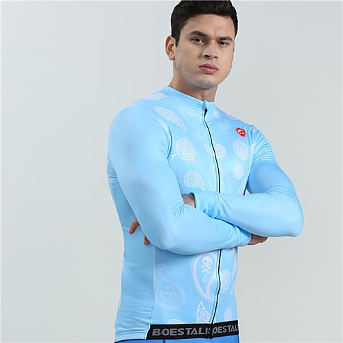 

BOESTALK Men's Long Sleeve Cycling Jersey Winter Fleece Sky Blue Skull Bone Fruit Bike Jersey Top Mountain Bike MTB Road Bike Cycling Thermal / Warm Fleece Lining Breathable Sports Clothing Apparel