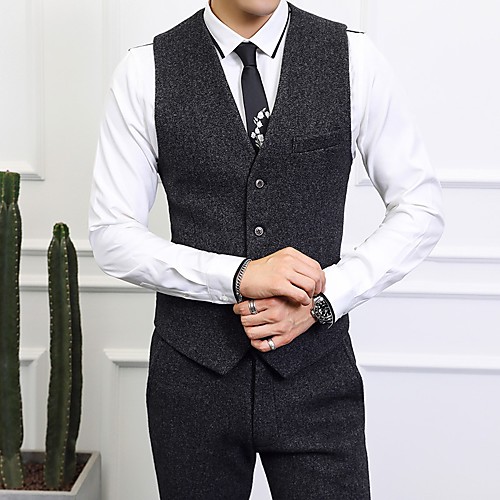 

Tuxedos Tailored Fit / Standard Fit Notch Single Breasted More-button Wool / Polyester Solid Colored