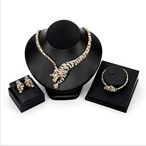 

Women's Cubic Zirconia Bridal Jewelry Sets Classic Tiger Fashion Gold Plated Earrings Jewelry Gold For Wedding Party 1 set