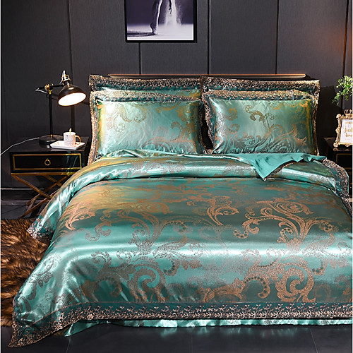 

Duvet Cover Sets Luxury Polyster Jacquard 4 PieceBedding Sets / 400 / 4pcs (1 Duvet Cover, 1 Flat Sheet, 2 Shams)