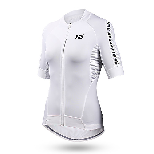 

Mountainpeak Women's Short Sleeve Cycling Jersey White Bike Jersey Top Mountain Bike MTB Road Bike Cycling Breathable Quick Dry Anatomic Design Sports Polyester Coolmax Clothing Apparel / Stretchy