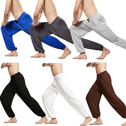 

Men's High Waist Joggers Jogger Pants Track Pants Pants / Trousers Bottoms Elastic Waistband Modal Winter Fitness Gym Workout Breathable Soft Sport Solid Colored Dark Grey White Black Light Grey