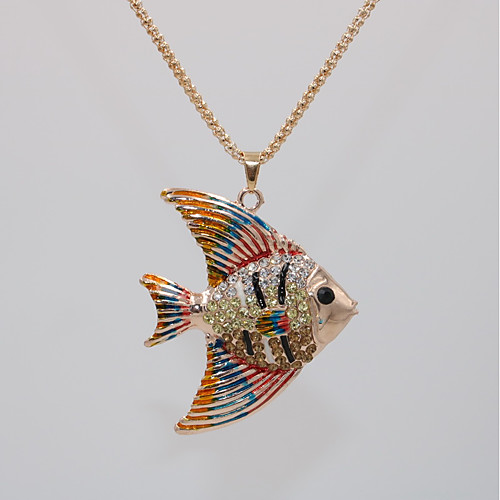 

Men's Women's Pendant Necklace Statement Necklace Necklace Classic Fish Animal Statement Unique Design Trendy Rock Chrome Rose Gold Plated Gold 70 cm Necklace Jewelry 1pc For Carnival Masquerade