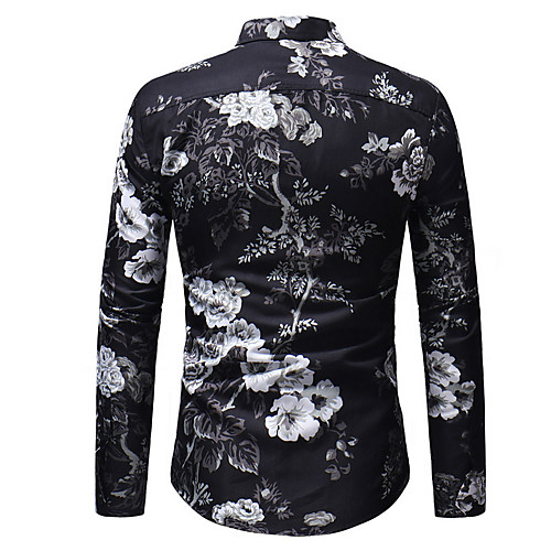 

Men's Floral Slim Shirt Black / Long Sleeve