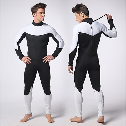 

Men's Full Wetsuit 3mm SCR Neoprene Diving Suit Windproof Anatomic Design Stretchy Long Sleeve Back Zip Solid Colored Autumn / Fall Spring Summer / Winter