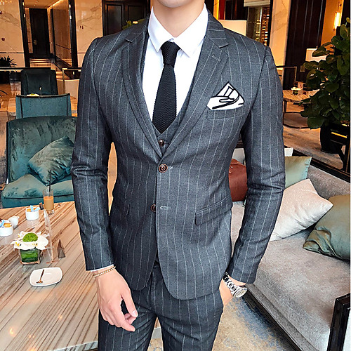 

Tuxedos Tailored Fit / Standard Fit Peak Single Breasted Two-buttons Wool / Polyester Lines / Waves