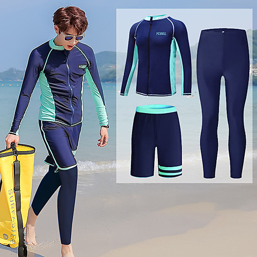 

YOBEL Men's Rash Guard Dive Skin Suit Neoprene Diving Suit Quick Dry Full Body 3-Piece - Swimming Diving Snorkeling Solid Colored Letter & Number Autumn / Fall Spring Summer / Winter