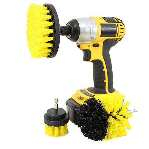 

3-in-1 Electric Drill Brush Head Bathroom Surfaces Tub Shower Tile and Grout All Purpose Cleaning Kit