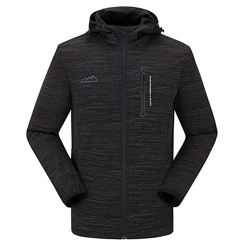 

Men's Hiking Jacket Winter Outdoor Solid Color Windproof Breathable Rain Waterproof Top Nylon Full Length Visible Zipper Hiking Outdoor Exercise Camping / Hiking / Caving Dark Grey Black Dark Blue