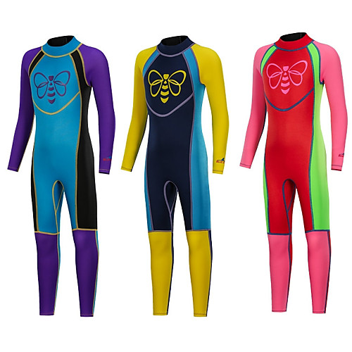 

Bluedive Boys' Girls' Full Wetsuit 2.5mm SCR Neoprene Diving Suit Thermal Warm Quick Dry Anatomic Design Long Sleeve Back Zip - Diving Water Sports Patchwork Autumn / Fall Spring Summer / Winter