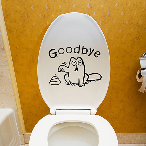 

Toilet Stickers - Plane Wall Stickers Animals Living Room / Bedroom / Bathroom / Re-Positionable