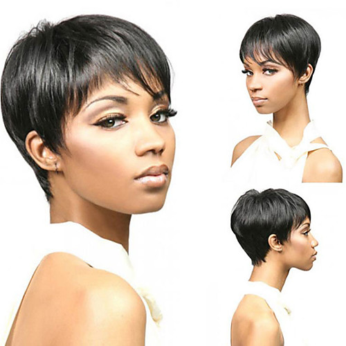 

Human Hair Capless Wigs Human Hair Straight Short Bob / Short Hairstyles 2019 Party / Women / Best Quality Short Machine Made Wig Brazilian Hair Women's
