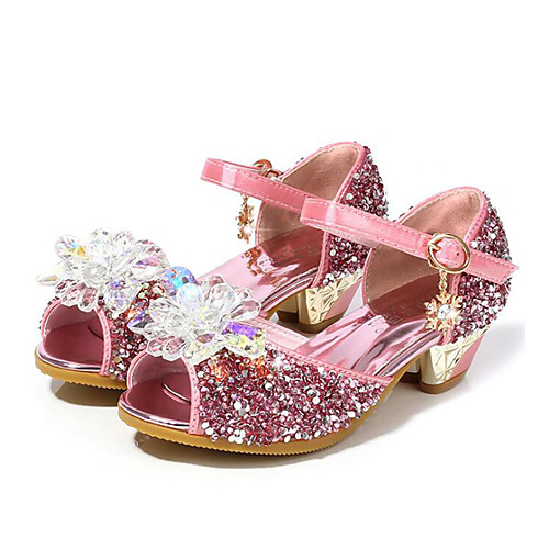 

Girls' Flower Girl Shoes Synthetics Heels Toddler(9m-4ys) / Little Kids(4-7ys) / Big Kids(7years ) Crystal Pink / Blue / Silver Summer / Peep Toe / Rubber