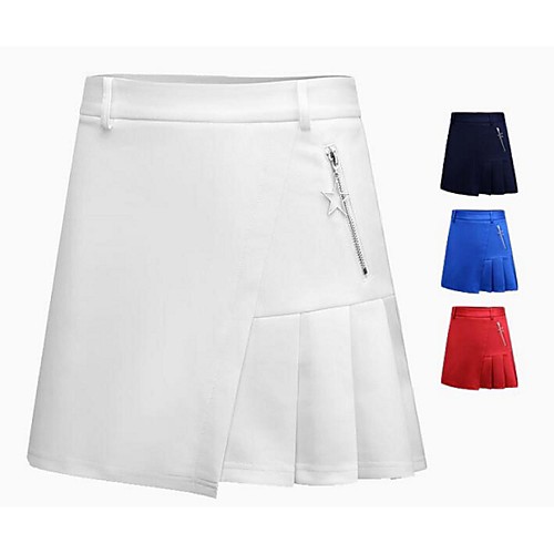 

Women's Golf Skirt Fast Dry Breathability Sports & Outdoor Autumn / Fall Spring Summer Solid Colored White Red Royal Blue Dark Navy