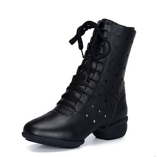 

Women's Dance Shoes PU Dance Boots Boots Flat Heel White / Black / Red / Performance / Practice