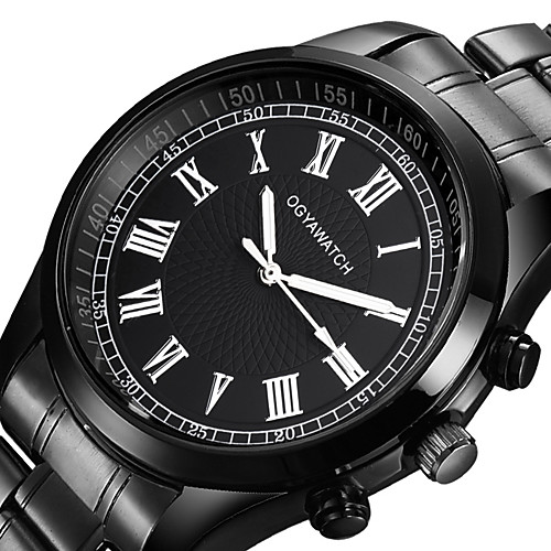 

Men's Sport Watch Dress Watch Wrist Watch Quartz Stainless Steel Black Shock Resistant Casual Watch Analog Luxury Fashion - Black Black / White One Year Battery Life