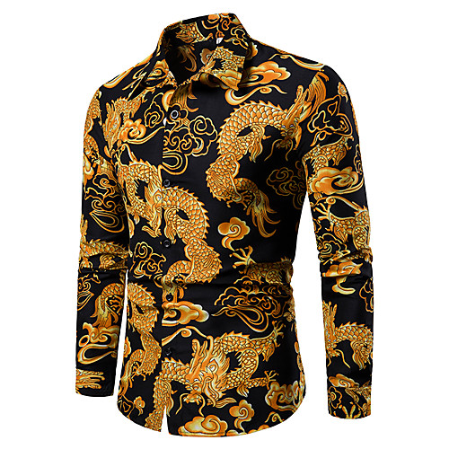 

Men's Shirt Graphic Geometric Tribal Jacquard Print Tops Black Blue Red