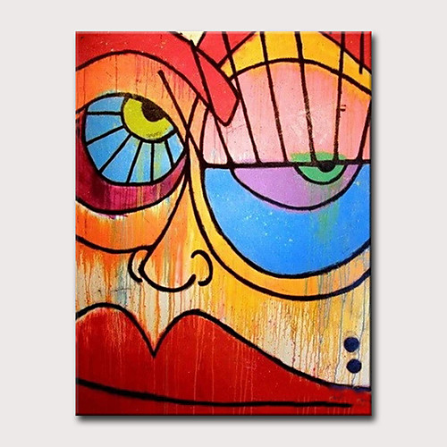 

Oil Painting Hand Painted - Abstract People Classic Modern Rolled Canvas