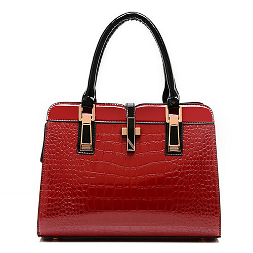 

Women's Zipper PU Tote Solid Color Black / White / Blue / Fall & Winter