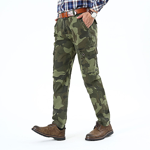 

Men's Hiking Pants Camo / Camouflage Summer Outdoor Breathable Quick Dry Sweat-wicking Low-friction Cotton Pants / Trousers Bottoms Camping / Hiking Fishing Hiking Grey Khaki Green 29 30 31 32 34
