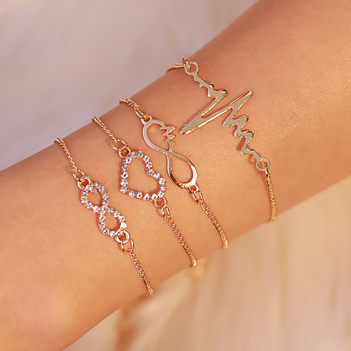 

4pcs Women's Bracelet Classic Wedding Birthday Vintage Theme European Trendy Casual / Sporty Ethnic French Alloy Bracelet Jewelry Gold For Date Festival