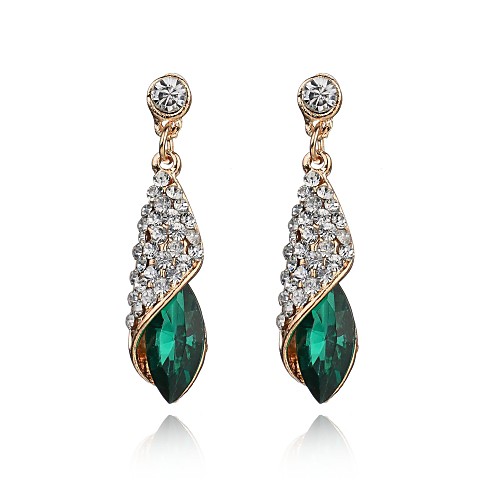 

Women's Crystal Drop Earrings Marquise Cut Drop European Fashion Modern Imitation Diamond Earrings Jewelry Black / Green / Blue For Party Evening Party Holiday 1 Pair