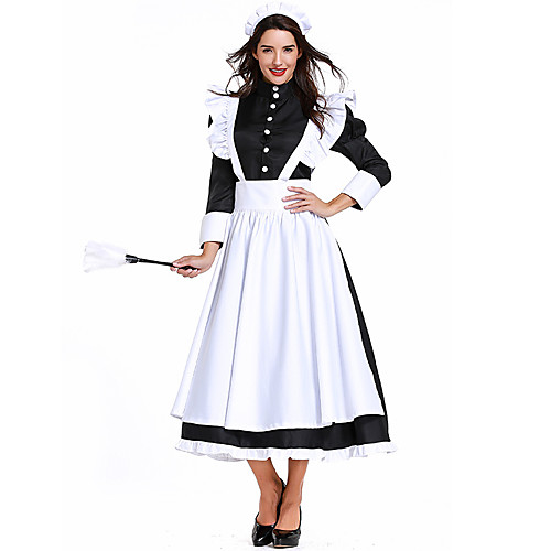 

Maid Costume Dress Cosplay Costume Outfits Adults' Women's Cosplay Vacation Dress Halloween Halloween Festival / Holiday Polyester White Women's Easy Carnival Costumes / Apron / Headwear / Apron