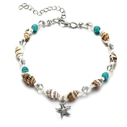 

Ankle Bracelet Casual / Sporty Ethnic Fashion Women's Body Jewelry For Carnival Holiday Tropical Acrylic Shell Alloy Starfish Shell Turquoise 1pc