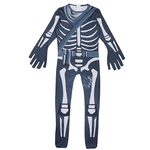 

Skeleton / Skull Cosplay Costume Kid's Boys' Cosplay Halloween Halloween Carnival Masquerade Festival / Holiday Polyster Ink Blue Carnival Costumes Cool Skulls / Leotard / Onesie / Leotard / Onesie