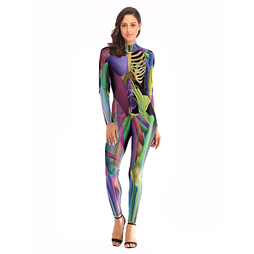 

Zentai Suits Skin Suit Ninja Adults' Cosplay Costumes Cosplay Halloween Women's Men's 3D Skull Halloween Carnival Masquerade / Leotard / Onesie