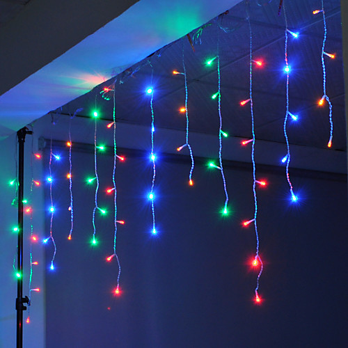 

4m 96 LEDs Icicle Curtain Light can be Linkable to the String Light White Blue Warm White Pink Purple Red Yellow Multi-color 220-240V 1pc