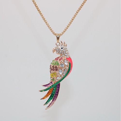 

Women's Pendant Necklace Statement Necklace Necklace Classic Parrot Animal Statement Unique Design Trendy Fashion Chrome Rose Gold Plated Rainbow 70 cm Necklace Jewelry 1pc For Carnival Masquerade