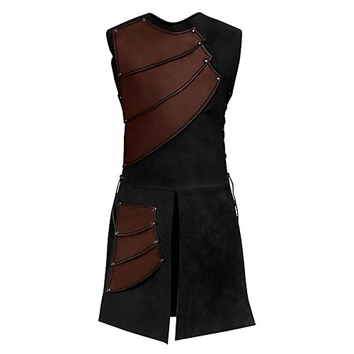 

Knight Ritter Renaissance Ancient Rome Masquerade Men's Costume Black / Brown / Red Vintage Cosplay Halloween Masquerade Sleeveless / Top / Top