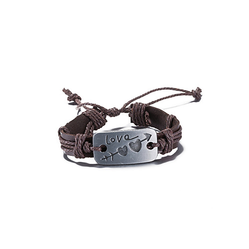

Men's Women's Loom Bracelet Braided Vintage Leather Bracelet Jewelry Brown For Daily Street